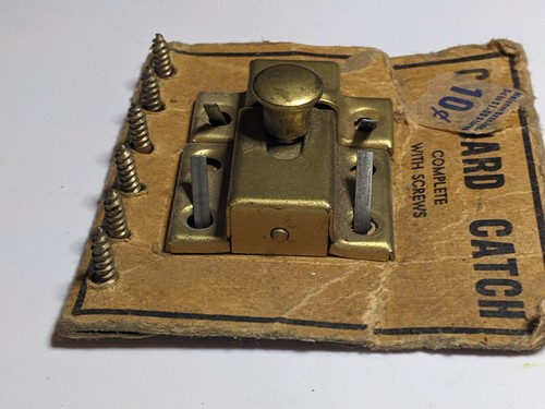 Vintage Cabinet Door Latch Catch with screws on display card - Picture 8 of 8