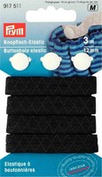 (2.00 Eur/Mtr.) Prym Gummiband Sb - Knopfloch Elastic 12Mm / Schwarz