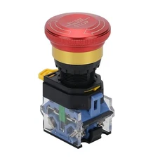 Emergency Stop 22mm Latching Push Button Switch Waterproof Self-Locking C615