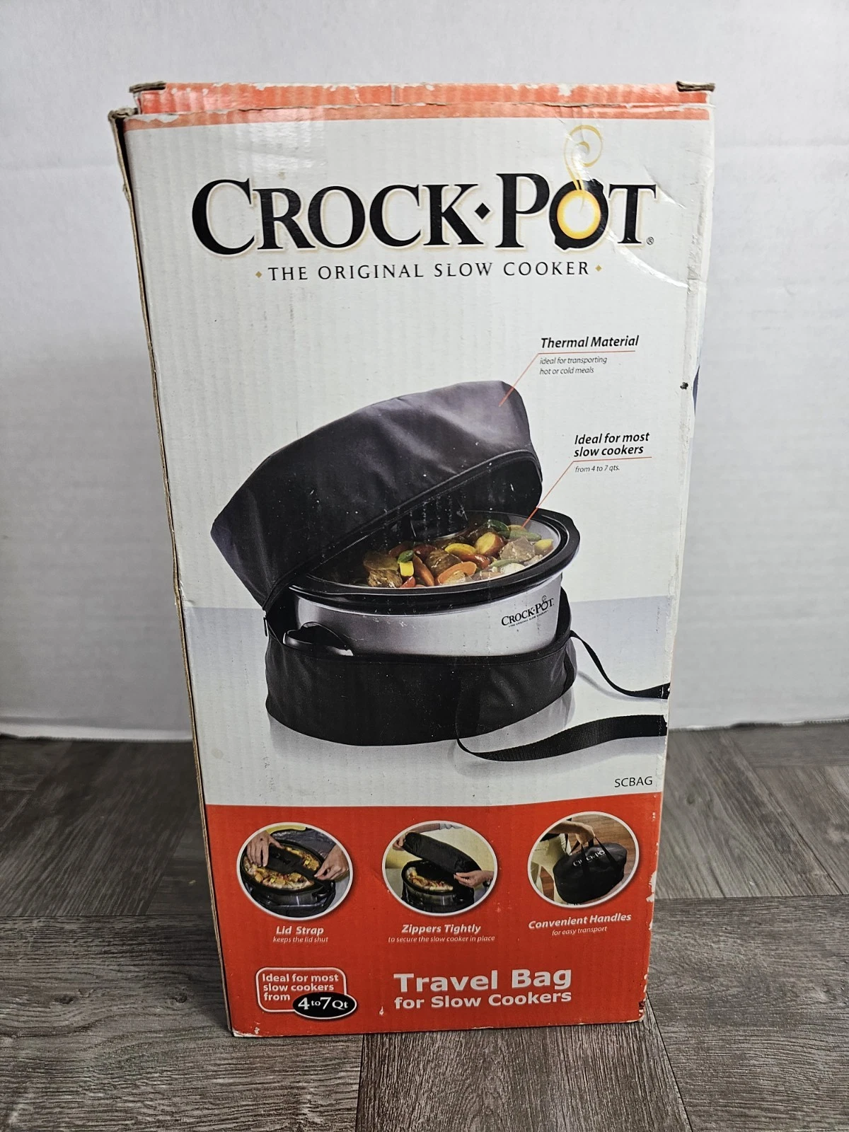 Crock-Pot Travel Bag for 4 - 7-Quart Slow Cookers Black NEW Kitchen Cooking