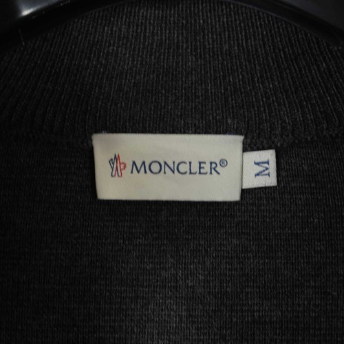 Moncler zweifarbige khaki Nylon Kapuze Maglia Strickjacke-Medium - Bild 5 von 7