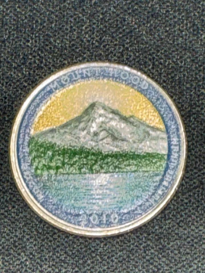 Mount Hood 2010d  America The Beautiful Colorized Washington Quarter UNC  - Image 2 of 4