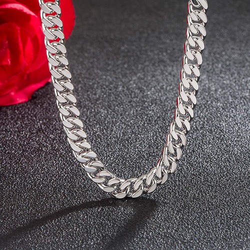 Fashion Men Solid 925 Sterling Silver Miami Cuban Link Necklace 6 MM 18 "20" ... - 第 7/7 張圖片