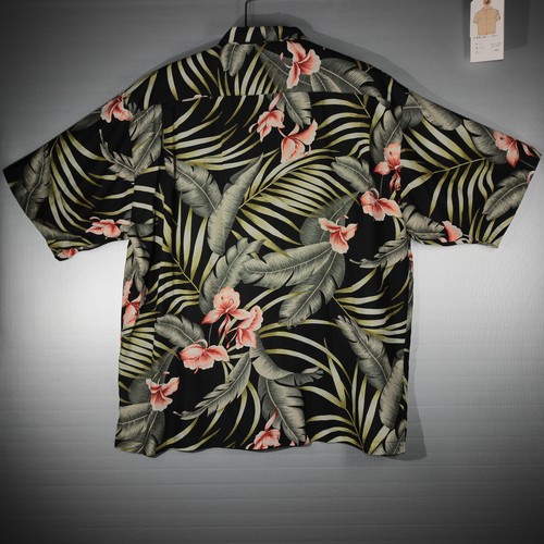 Camisa DE COLECCIÓN Tommy Bahama Rayón Adulto XL Negra Floral Campamento Hawaiano Aloha - Imagen 11 de 16