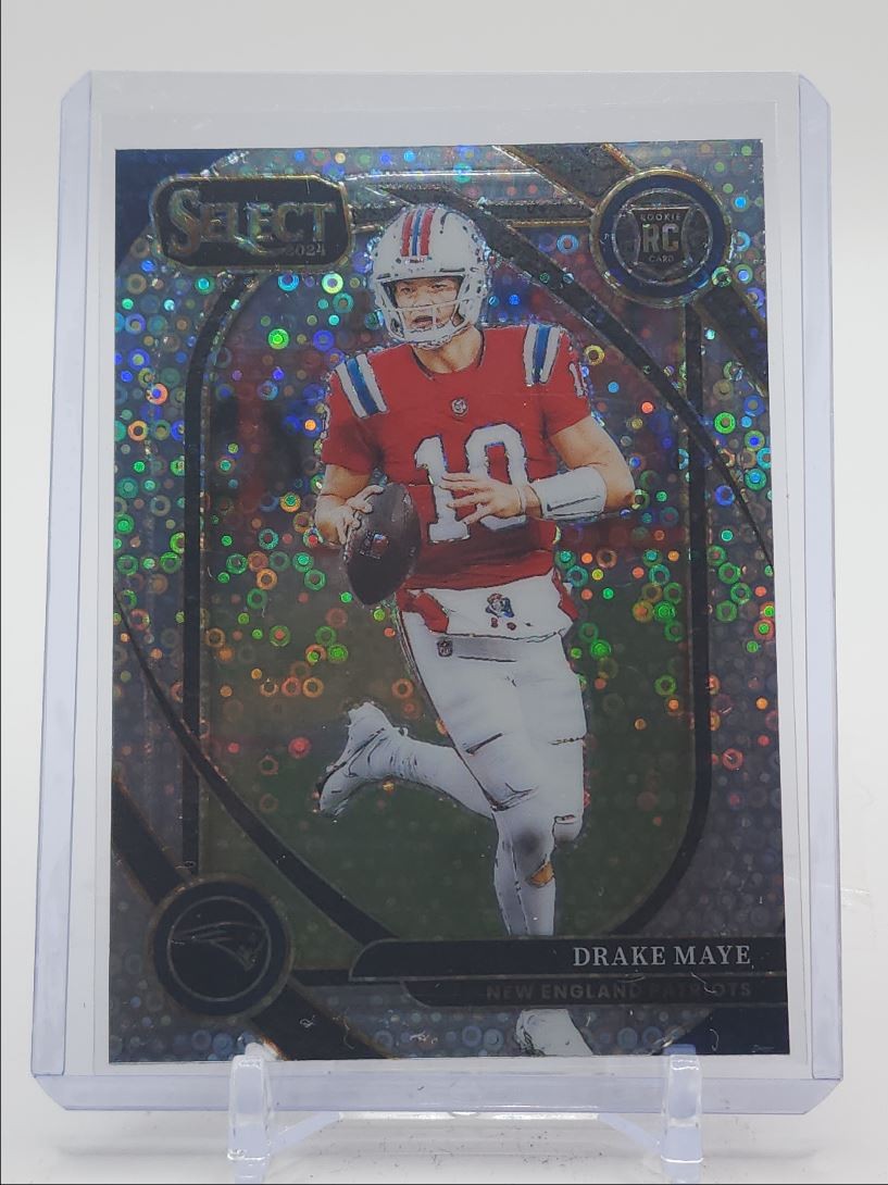 DRAKE MAYE 2024 SELECT CLUB LEVEL ROOKIE DISCO PRIZM PATRIOTS RC Q0626