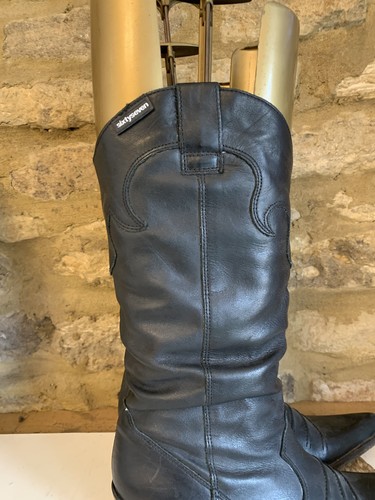 Sixty Seven Womens Black Embroidered Leather Cowboy Boots UK 5 EU 38 Western - Picture 10 of 22