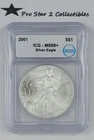 2001  ICG - MS69+ Silver Eagle