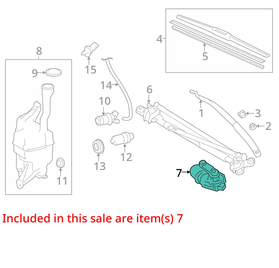 Toyota Camry 2014 motor limpiaparabrisas delantero fabricante de equipos originales 111 k millas - LKQ413026139 Foto 4 de 4