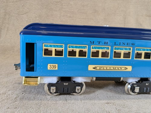 MTH 10-5013 Tinplate Traditions 300 Series Std Gauge Passenger Car Two-Tone Blue - Picture 4 of 24