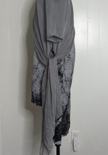 NEU MIT ETIKETT AO RUN ENTZÜCKENDES DAMEN GRAU & SCHWARZ CAFTAN MIDIKLEID GRÖSSE XL - Bild 6 von 7