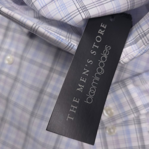 Bloomingdales Regular Fit Stretch Plaid Dress Shirt Mens Size 15 - 32/33 - Picture 7 of 8