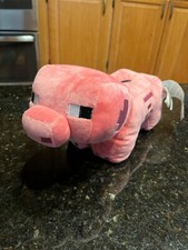 Mojang Minecraft Pig PIGGY BANK Plush Stuffed Animal 13" SOUND WORKS 