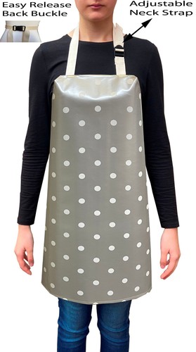 Handmade Polka Dot Spots PVC Coated Wipe Clean Waterproof Premium Quality Aprons - Picture 13 of 15