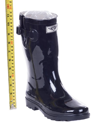 Women Rubber Rain Boots Mid-Calf 11" Pull-On Waterproof Solid Boots, COLORS - Picture 2 of 12