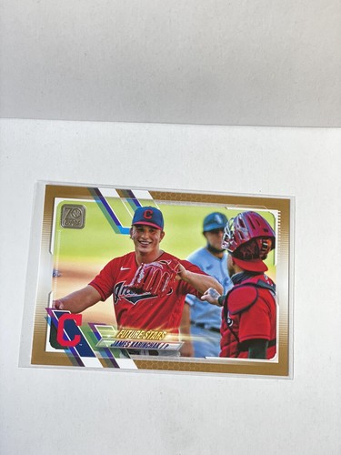 2021 Topps Series 2 Gold Foil #361 James Karinchak -Future Stars - Indians /2021 - Picture 4 of 4