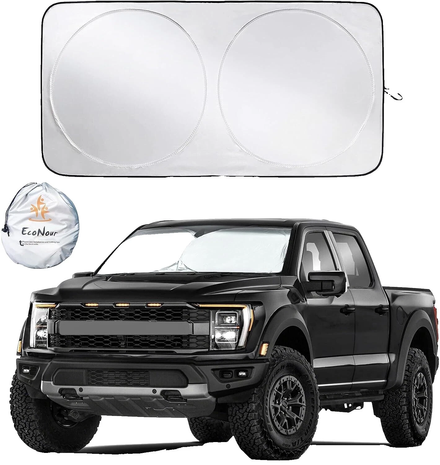 Para coche y camión frontal negro Sun Viseras