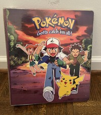 Vintage 90s 1999 Pokemon Pikachu Ash Gotta Catch ‘em All! 3 Ring Folder Binder