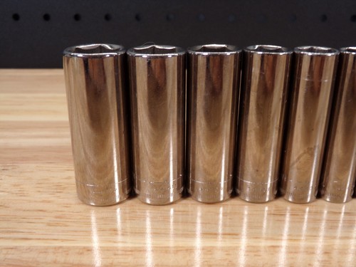 Craftsman 1/4" Drive Metric MM Deep Socket Set USA 6pt 11 pcs 4mm - 14mm -G- - Picture 6 of 8