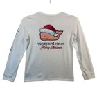 Vineyard Vines Kids Christmas Whale Long Sleeve T-Shirt Holiday Santa White L 14