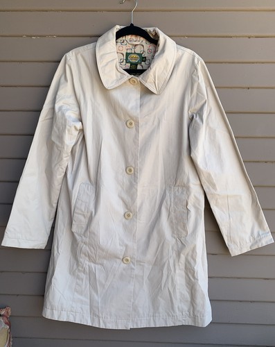 Womens CABELAS Button Front Fully Lined Trench Walking Coat Birch Size Medium - Picture 3 of 11