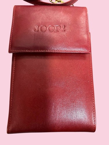 Joop! Leather Saddle Bag Shoulder/ Crossbody/Wallet/holiday Bag Burgundy - Picture 7 of 9
