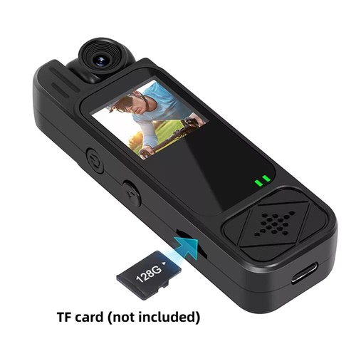 1080P Audio Video Recorder 180° Rotating Lens IR Night Mini Body Camera - Foto 19 di 20