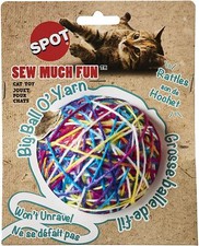 Spot Ethical Pet Sew Much Fun Giant XL Big fun Yarn Ball 3.5" CAT TOY #52158 NEW