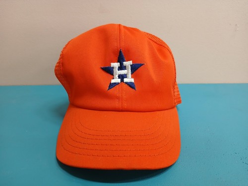Vintage Houston Astros Hat Snapback MLB Baseball Annco Orange Cap Made In USA