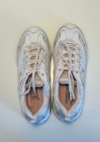 SKECHERS White Bright Blossoms Air Cooled Wide Fit Shoes 11977W Leather Womens 7 - Picture 6 of 11