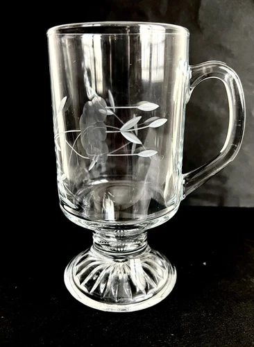 Vintage Princess House Heritage Glass Footed Irish Coffee Mug Tea Cup ~ RETIRED