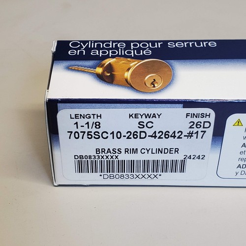 ILCO Brass Keyway Rim Cylinders 1-1/8" Length Conventional Core 7075SC10-26D-426 - Picture 4 of 4