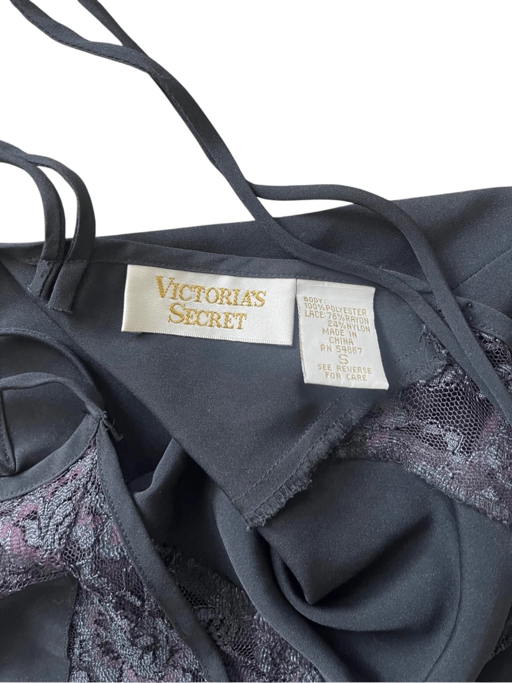 UNDERCOVER Abito slip Victoria's Secret nero in pizzo taglia S