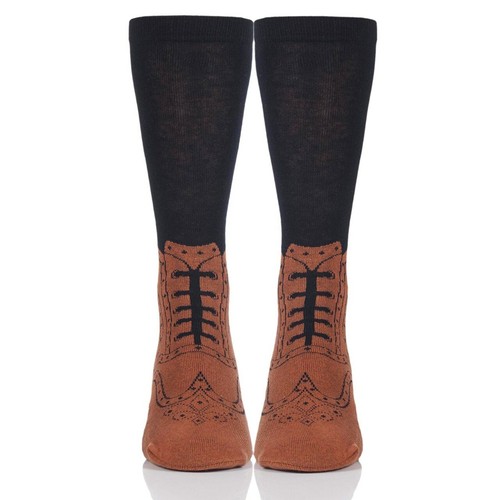 Funny Brogues Socks, Unisex Men Women Mid-calf by Ginger Fox - Picture 4 of 5
