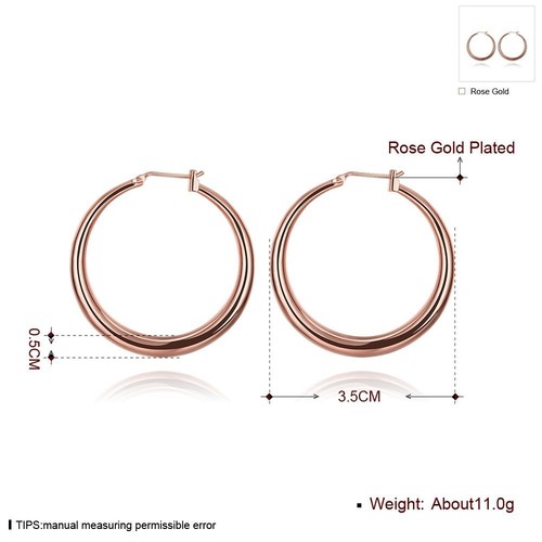 Impresionantes Nuevos Pendientes de Aro Redondos de 1,25" enchapados en oro rosa de 18 quilates suaves y brillantes - Imagen 8 de 8