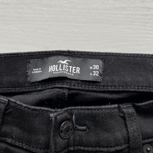 Hollister Super Skinny Jeans Mens 30x32 Black Distressed Advanced Stretch - Picture 3 of 17