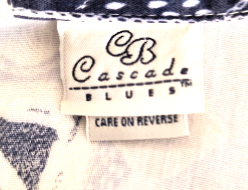 Blusa para mujer Cascade Blues talla grande azul blanco mezcla de algodón mangas cortas - Imagen 2 de 18