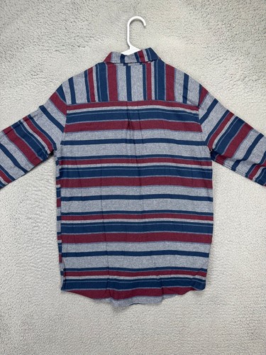 Chaps Shirt Adult Small Performance Blue Striped Flannel Button Down Mens NEW - Picture 4 of 10