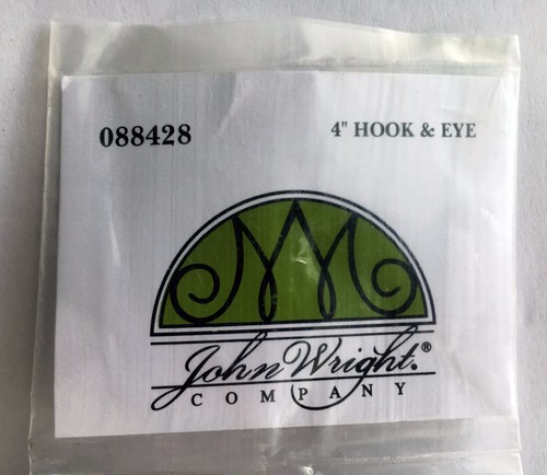 John Wright Company 4" HOOK & EYE #088428 Black Powder Coat Steel NEW IN PACKAGE - Picture 3 of 3