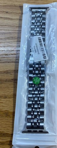 Correa de reloj de 42 mm de repuesto de eslabones plateados robados de acero inoxidable - Imagen 2 de 3