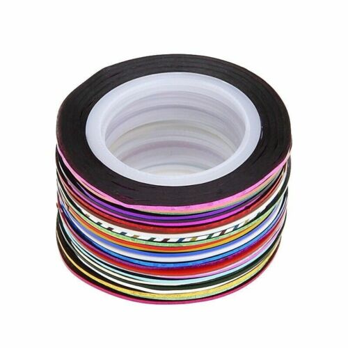 30 Rolls Nail Art Sticker Adhesive Striping Tape Line Decals Decoration 1mm - Picture 5 of 12