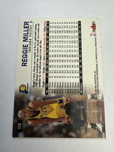 1999-00 Fleer Force Basketball Card Reggie Miller #112 Indiana Pacers - Picture 2 of 2