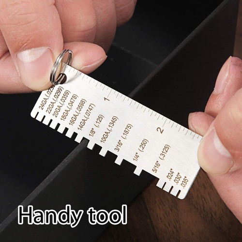 2PCS Sheet Metal Gauge Thickness Gage Wire Gauge Measuring Tool Stainless Steel - Picture 4 of 12