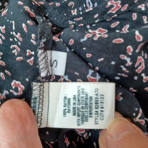 Bella Dahl Blouse Womens Small Hipster Top Black Ditsy Floral Long Sleeves NEW - Picture 11 of 14