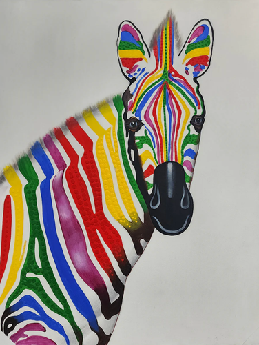 Rainbow Stripes - Hand Painted Art - 90x120cm - Visual Interpretation - ADL SA - Picture 2 of 2