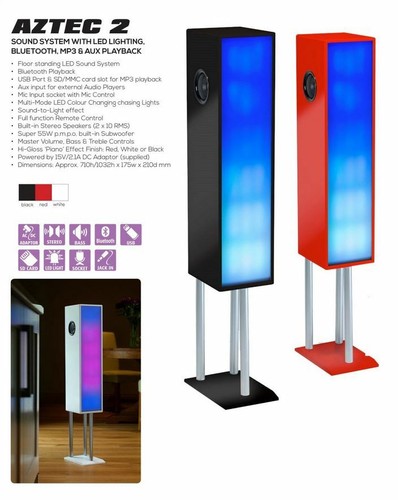 100W Wireless Bluetooth Floor Standing Tower Speaker with LED Party Lights - Picture 15 of 30