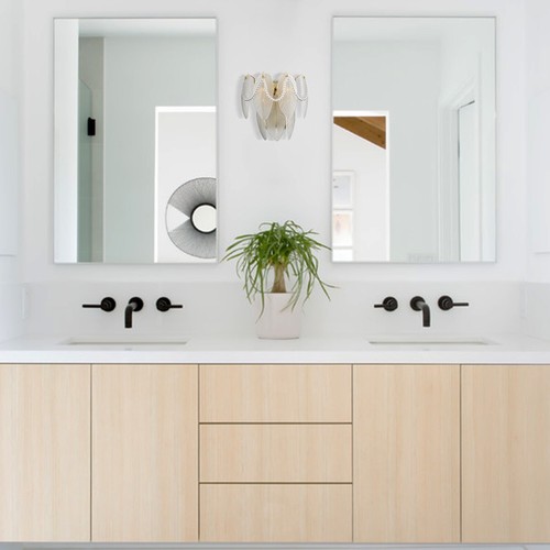 Vintage Wall Light Retro Wall Sconce 2-Light with Leaf Shape Frosted Glass - Picture 9 of 10