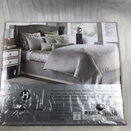 NEW Hotel Collection Finest Silver Leaf Cotton Blend Bedskirt KING Neutral Taupe - Picture 2 of 3