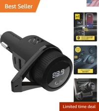 Compact FM Bluetooth Transmitter for Car - Dual USB Charging & Hands-Free Calls