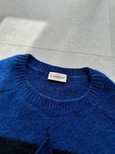 Mens MONCLER Maglione Tricot Girocollo Alpaca Wool Knit Sweater RARE Logo Size M - Picture 4 of 12