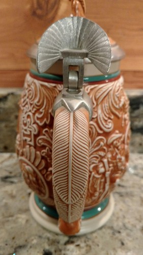 VINTAGE 1993 AVON TRIBUTE TO THE WILD WEST LIDDED CERAMIC STEIN - Picture 4 of 12